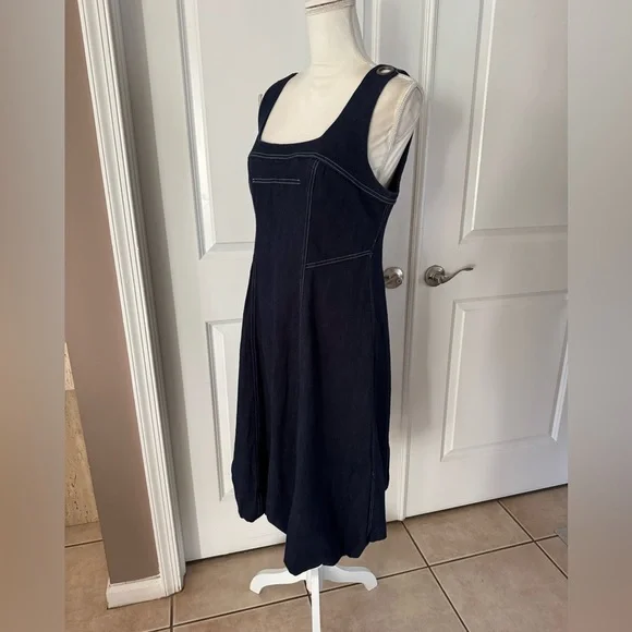Anthropologie PILCRO Square-Neck Denim A-Line Midi Dress. Size MP. MSRP $178 - Picture 8 of 15